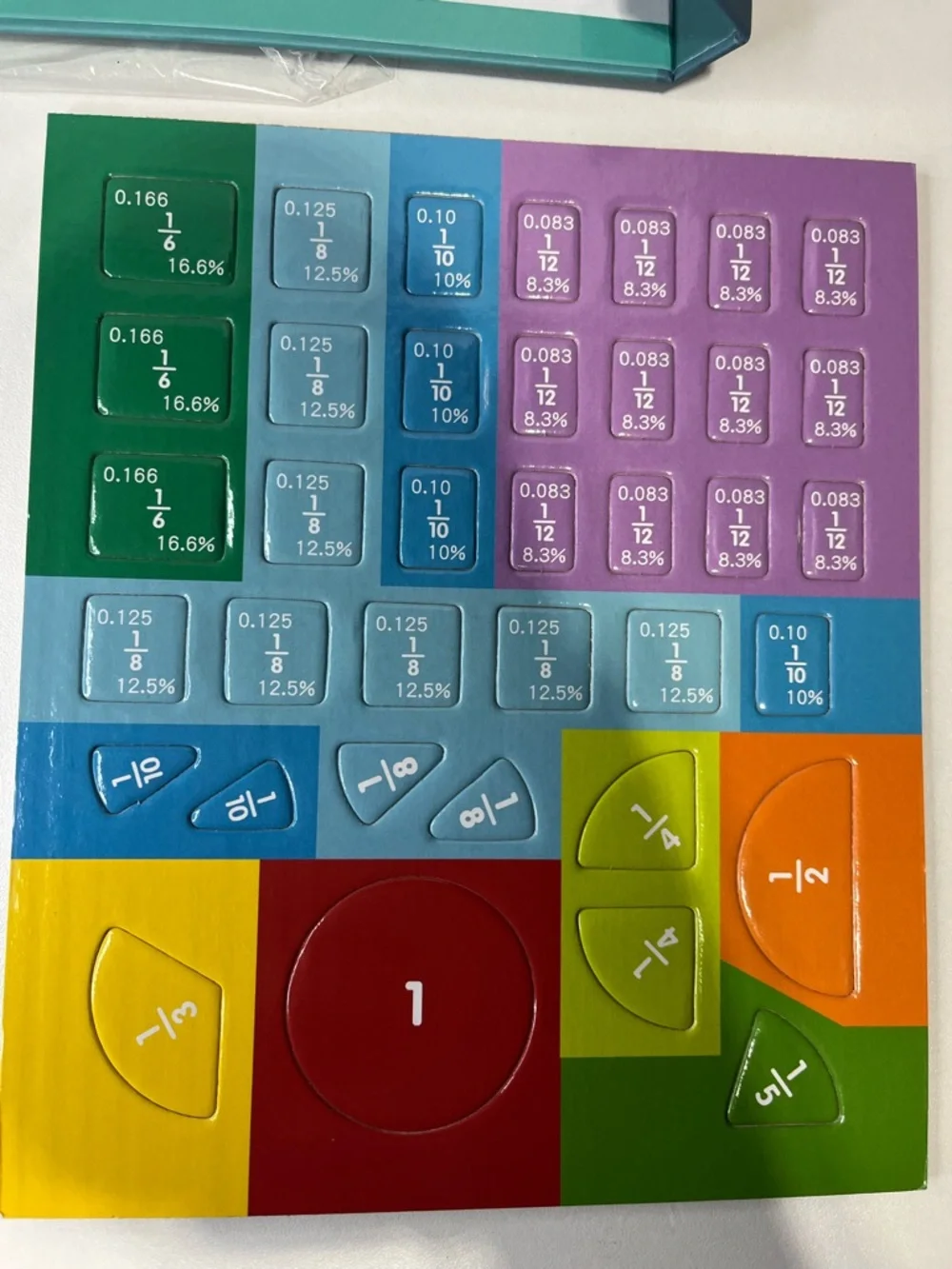 NEW Magnetic Fraction Demonstration Book Educational Puzzle Magnet Set *open*